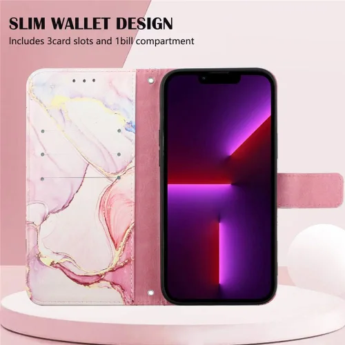 Vista 4 de Funda compatible con iPod Touch 7 tipo cartera para mujer, Touch 6 con tarjetero de piel de lujo con función atril, funda protectora para iPod Touch