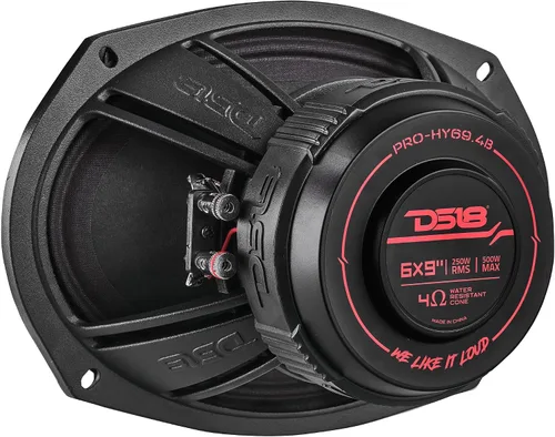 Vista 9 de DS18 PRO-HY69.4B - Altavoz híbrido de rango medio resistente al agua 6x9 con controlador de 1 pulgada, 500 W, potencia máxima de 4 ohmios, rango