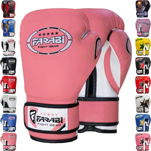 Vista 14 de Farabi - Guantes de boxeo para niños, para Muay Thai, Kick Boxing, entrenamiento, MMA, saco de boxeo