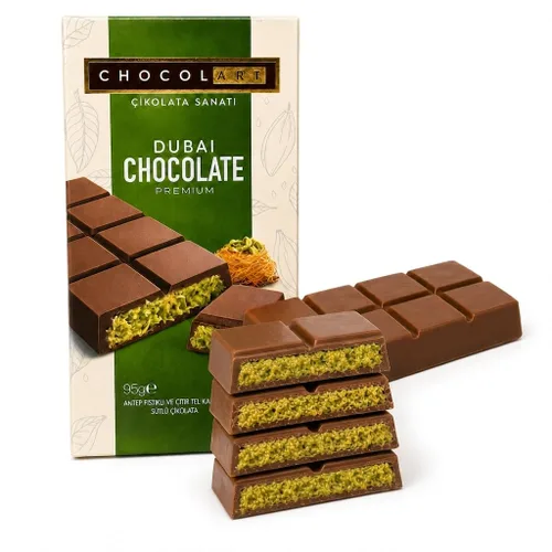 Vista 13 de Barra de chocolate ChoCart Dubai con algodón de azúcar y pistacho 95g de chocolate con leche belga prémium Delicia viral del Medio Oriente