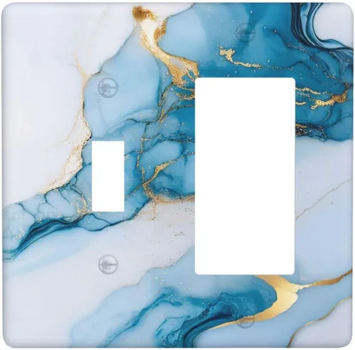 Vista 238 de Decorative Outlet Covers Blue Background White Cat Daisy Floral 2-Gang 1-Gang Wall Plate Single Toggle/Rocker Farmhouse Style Light Switch Covers