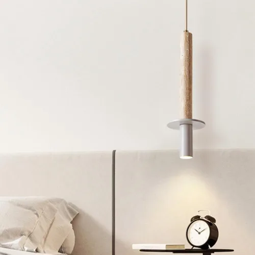 Vista 6 de Nordic Ceiling Hanging Lamp Modern Restaurant Bar Decoration Yellow Cave Stone Pendant Light Cylindl Lampshade Chandelier Spotlight Restaurant Bar