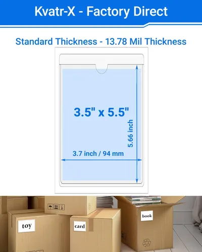 Vista 59 de 30 PCS Clear Self Adhesive Plastic Label Pockets, Top Loading Business & Library Index Card Holders, Peel and Stick Sleeves for Storage Bins, Totes