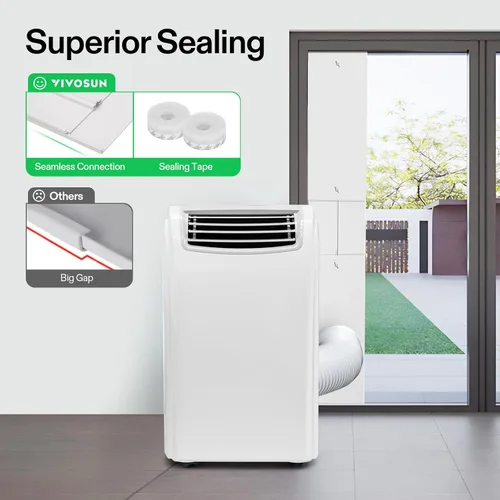 Vista 2 de VIVOSUN Kit de ventilación portátil de puerta corrediza de CA, longitud ajustable de 16.9"/21.2"-88.6", se adapta a mangueras de escape de 5.1