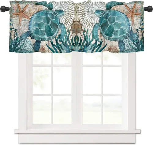 Vista 13 de Cortinas de cocina con muñeco de nieve azul para ventana de baño de cocina