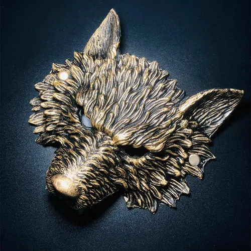 Vista 2 de Alodidae Máscara de lobo, máscaras de cabeza de animal para adulto, máscara de hombre lobo aterradora para festival, cosplay, disfraz de Halloween