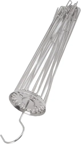 Vista 9 de Zerodis Perchero de secado de ropa, paraguas plegable de acero inoxidable, gancho portátil giratorio para ropa interior, sombrero, bufanda
