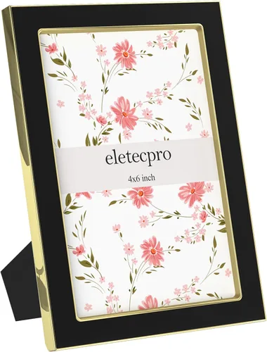 Vista 41 de eletecpro 4x6 Enamel Picture Frame with Real Glass Cover, Pink, 1-Pack Rosa con oro