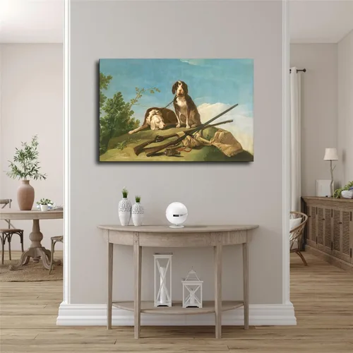 Vista 2 de Francesco De Goya - Póster de perro con correa para pared, decoración de pared para el hogar, pasillo, dormitorio, sala de estar