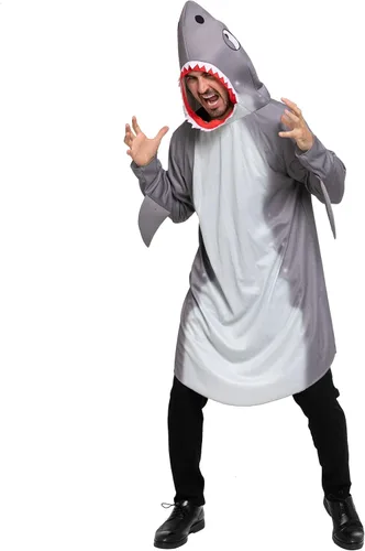 Vista 7 de Spooktacular Creations Disfraz de tiburón para hombre para adultos, fiesta de disfraces de Halloween, trajes de tiburón, fiesta temática