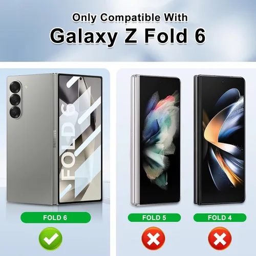 Vista 2 de DOOTOO - Funda para Samsung Galaxy Z Fold 6 con soporte de anillo, Z Fold6 S Pen con soporte y cubierta deslizante para cámara y protector de A-azul