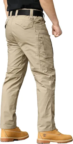 Vista 3 de CARWORNIC Pantalones tácticos ligeros para hombre, pantalones cargo militares, resistentes al agua, para senderismo, trabajo