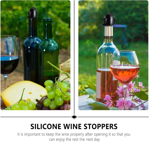 Vista 7 de Silicone Wine Bottle Stopper for Freshness with Acrylic Top, 2pcs