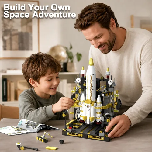 Vista 5 de Space Rocket Building Set, Rocket Launch Model Kit for Boys 8-12