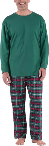 Vista 8 de PajamaGram Conjunto de pijama para hombre, clásico, 100% algodón Negro