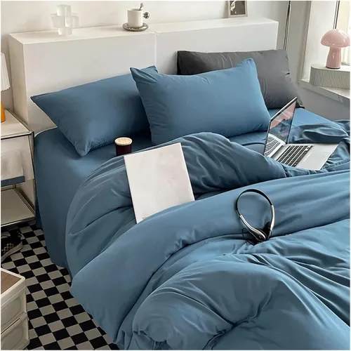 Vista 4 de ADovz Bedding Sets Duvet Cover Sets Solid Color Bedspread Sets Single Bed Double Bed King Size Duvet Cover Sets,Bed Sheets