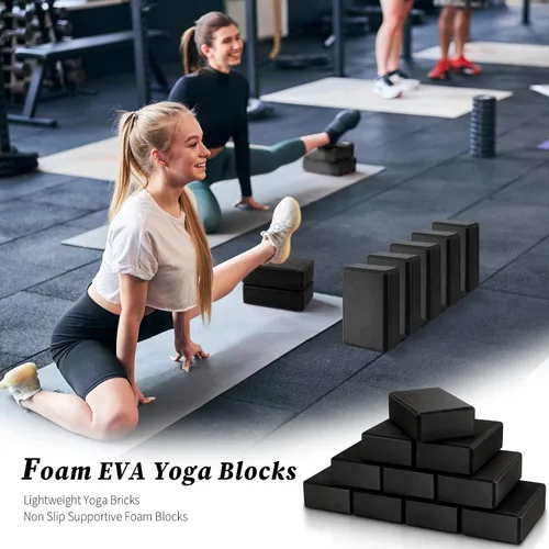Vista 2 de Bloques de yoga de espuma EVA para yoga, ligeros, antideslizantes, de apoyo, para pilates, estiramientos y meditación, para mujeres, hombres, yoguis