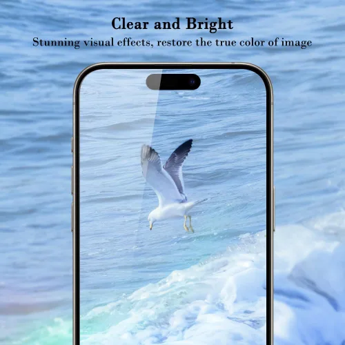 Vista 8 de PERFECTSIGHT - Protector de pantalla de privacidad compatible con iPhone 15 Pro de 6.1 pulgadas, antiluz azul, antiespía, HD, transparente, sin