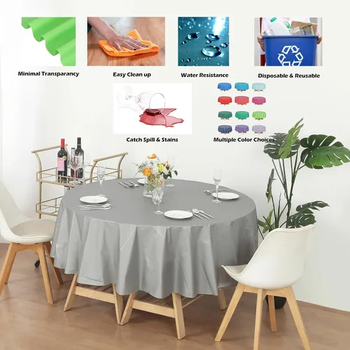 Vista 118 de Evershine - Mantel de plástico resistente (reutilizable, 12 unidades)
