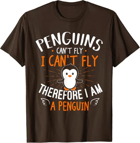 Vista 8 de Penguins Can't Fly Shirt - Camiseta de regalo para amantes de los pingüinos, Azul Azul Marino