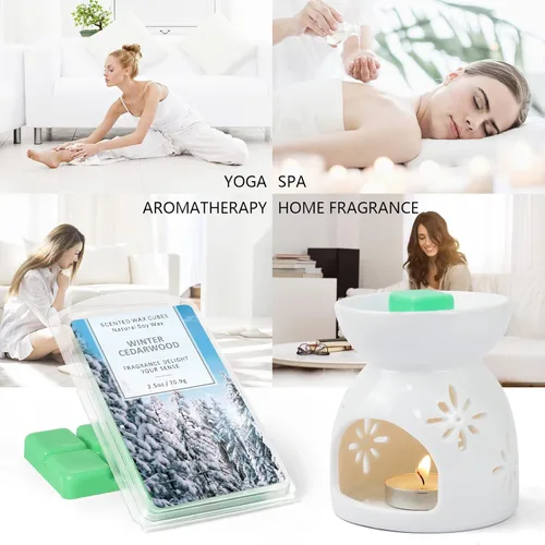 Vista 7 de SCENTORINI Cubos de Cera Derretible, Cera Derretible de Vela de Cedro Invernal con Aroma Fuerte, Cera Perfumada de Soja para Calentador de Cera