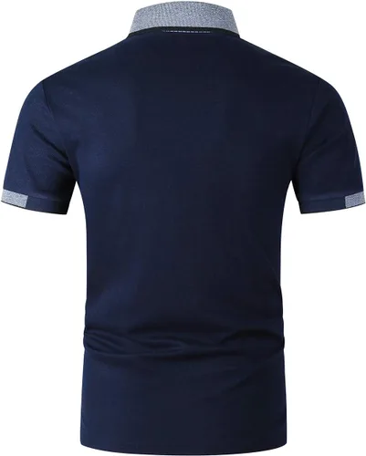 Vista 2 de GHYUGR Polo de manga corta para hombre Polo Casual Contraste Color empalme Camiseta