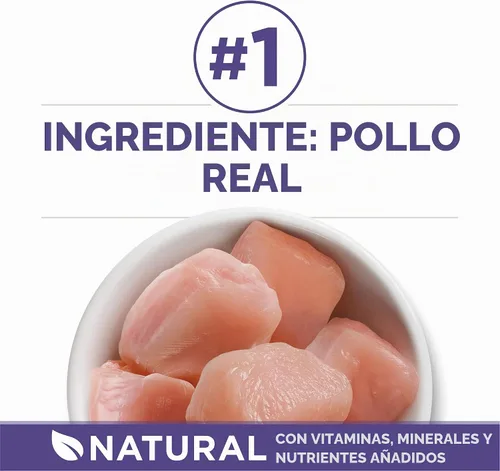 Vista 2 de Purina ONE Alimento natural para gatos para control de bolas de pelo, fórmula +PLUS Hairball - Bolsa de 3.5 libras Fórmula de pollo real de alta