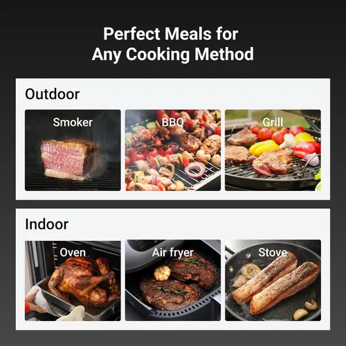 Vista 12 de ThermoMaven - Termómetro inalámbrico inteligente para carne con Bluetooth, señal Sub-1G mejorada 10 veces y estabilidad, base de pantalla