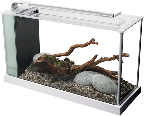 Vista 4 de Juego de acuario Fluval SPEC III, acuario con iluminación LED y sistema de filtración de 3 etapas, 2.6 galones, blanco, 10517A1