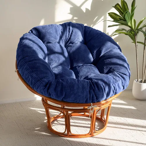 Vista 10 de HIGOGOGO Cojín para silla Papasan con funda de corduroy (sin silla), cojín de apoyo de 48 x 48 pulgadas, cojín para silla acolchado, beige