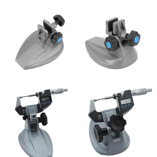 Vista 7 de Soporte para micrómetro, base de soporte de 0 a 3.937 in, soporte fijo antideslizante de precisión de metal estable para ingeniero maquinista