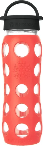Vista 9 de Lifefactory Botella de agua de vidrio sin BPA de 12 onzas con tapa clásica y funda protectora de silicona, Marigold Caléndula