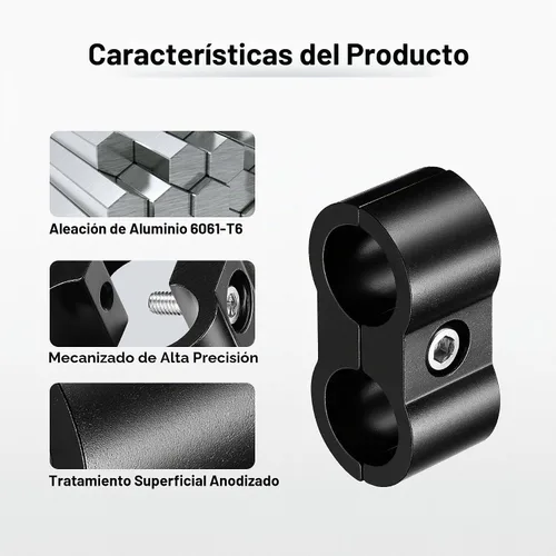 Vista 3 de EVIL ENERGY 4AN Abrazadera Separadora de Manguera, Abrazadera de Montaje de Línea de Combustible AN4 de Aluminio Negro 4PCS