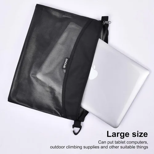 Vista 6 de Bagail Bolsa ultraligera con cremallera Bolsas de embalaje de viaje para artículos de tocador, documentos, electrónica-Negro Set