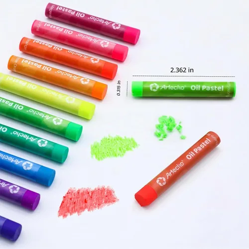 Vista 3 de Artecho Neon Oil Pastels Set of 12 Colors (8 x 60 mm)