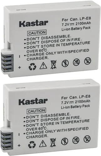 Vista 4 de Kastar Batería LPE8 (paquete de 1) compatible con Canon LP-E8, LC-E8E, BG-E8 y Canon EOS 550D, EOS 600D, EOS 700D, EOS Rebel T2i, EOS Rebel T3i, EOS