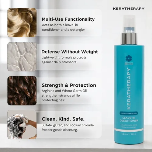 Vista 6 de Keratherapy Acondicionador hidratante sin enjuague en aerosol con infusión de queratina, 8.5 onzas líquidas, acondicionador hidratante sin enjuague