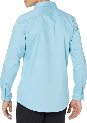 Vista 2 de Tienda Essentials - Camisa de vestir de manga larga para hombre, de ajuste entallado, elástica y resistente a las arrugas