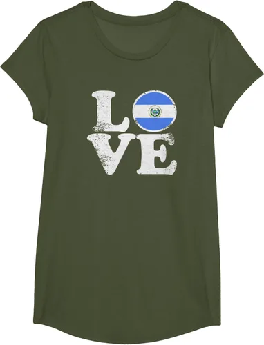 Vista 82 de Love El Salvador Flag tShirt Home Pride Distressed Tee T-Shirt