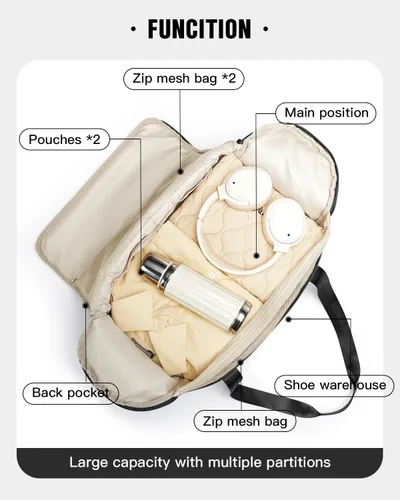 Vista 2 de Eachy Travel Duffle Bag for Women, Large Weekender Overnight Bags with Trolley Sleeve Personal Item Bag for Airlines Carry On bags Travel Essentials