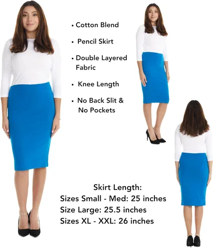 Vista 2 de ESTEEZ Falda lápiz para mujer - Modesta elástica por debajo de la rodilla - Chicago
