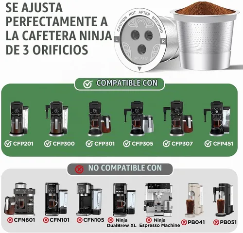 Vista 5 de VIVI SKY Ninja - Cápsula de café reutilizable: paquete de 2 para Ninja