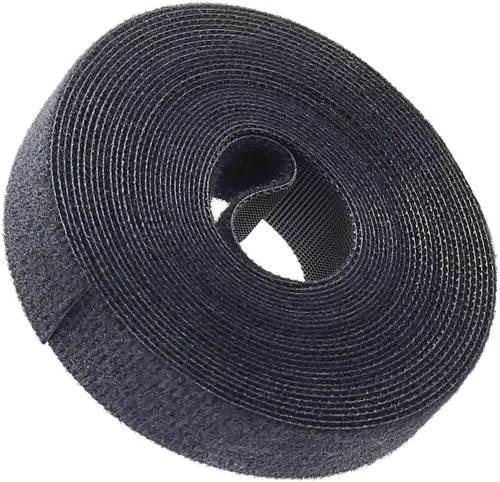Vista 19 de Cinta de velcro reutilizable para sujetar cables, rollo de 3/4 de pulgada de doble cara con gancho