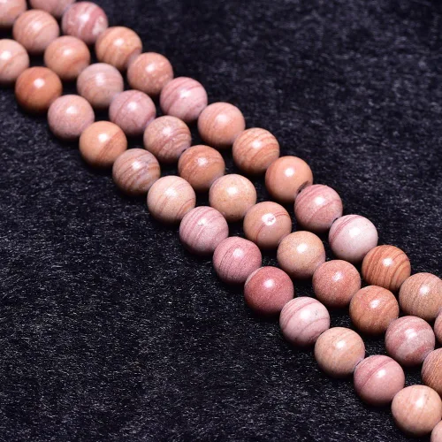 Vista 6 de Cuentas sueltas redondas de jaspe a rayas grises naturales de 0.394 pulgadas para la fabricación de joyas Nacklace (38-40 unidades)