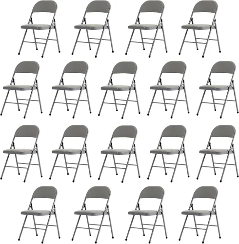 Vista 13 de Paquete de 4 sillas plegables negras, sillas plegables acolchadas con asiento y respaldo de piel sintética, sillas plegables de metal portátiles