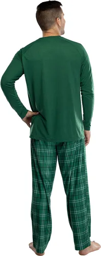 Vista 2 de Harry Potter - Conjunto de pijama de camisa raglán y pantalones a cuadros para hombre adulto, Gryffindor, Ravenclaw, Slytherin, Hufflepuff