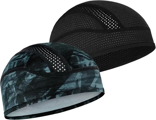 Vista 39 de Gorro con forro para casco de calavera, malla de enfriamiento para hombres y mujeres, se adapta debajo de los cascos