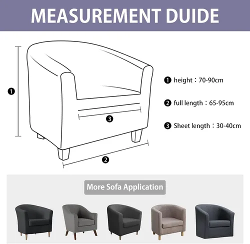 Vista 5 de HOTNIU Funda para silla de club, fundas para sillas de bañera para sillones, funda elástica para sillón, protector de silla de club, cubiertas