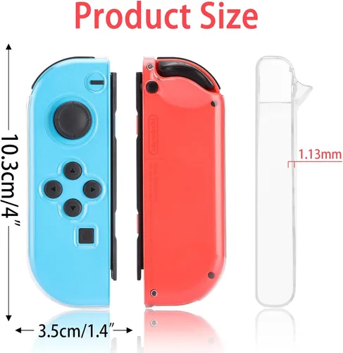 Vista 5 de Funda protectora compatible con controlador NS Joy Cons, funda transparente de TPU suave para Switch Joy-Con