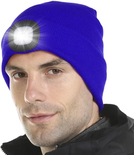Vista 17 de Tutuko Gorro unisex con luz, gorro LED recargable por USB, sombrero LED con linterna, regalos para hombres, mujeres, papá